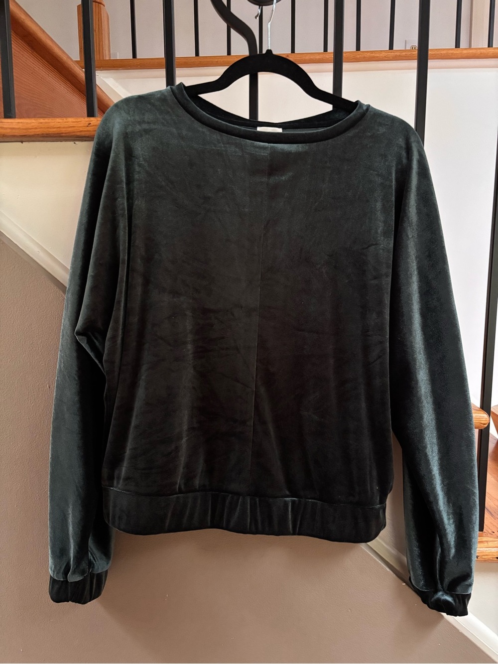 Cupio Velvet Velour Crewneck Pullover Sweatshirt